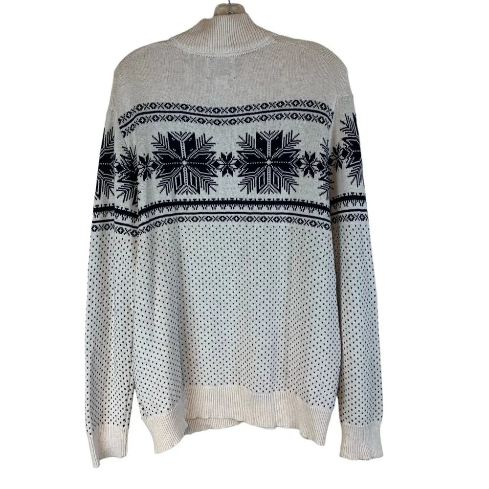 Men’s Fair Isle 1/4 Zip Aspen Sweater- Sz M
